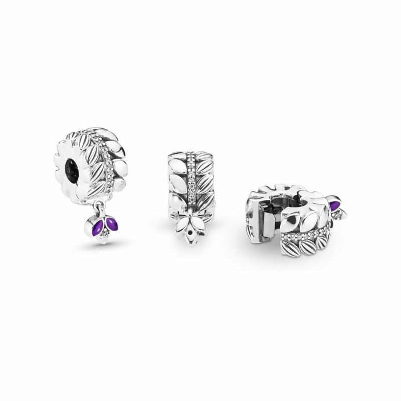 Pandora Grains Of Energy Clip Ireland - Sterling Silver/Enamel/Purple/Cubic Zirconia - 263098GQS